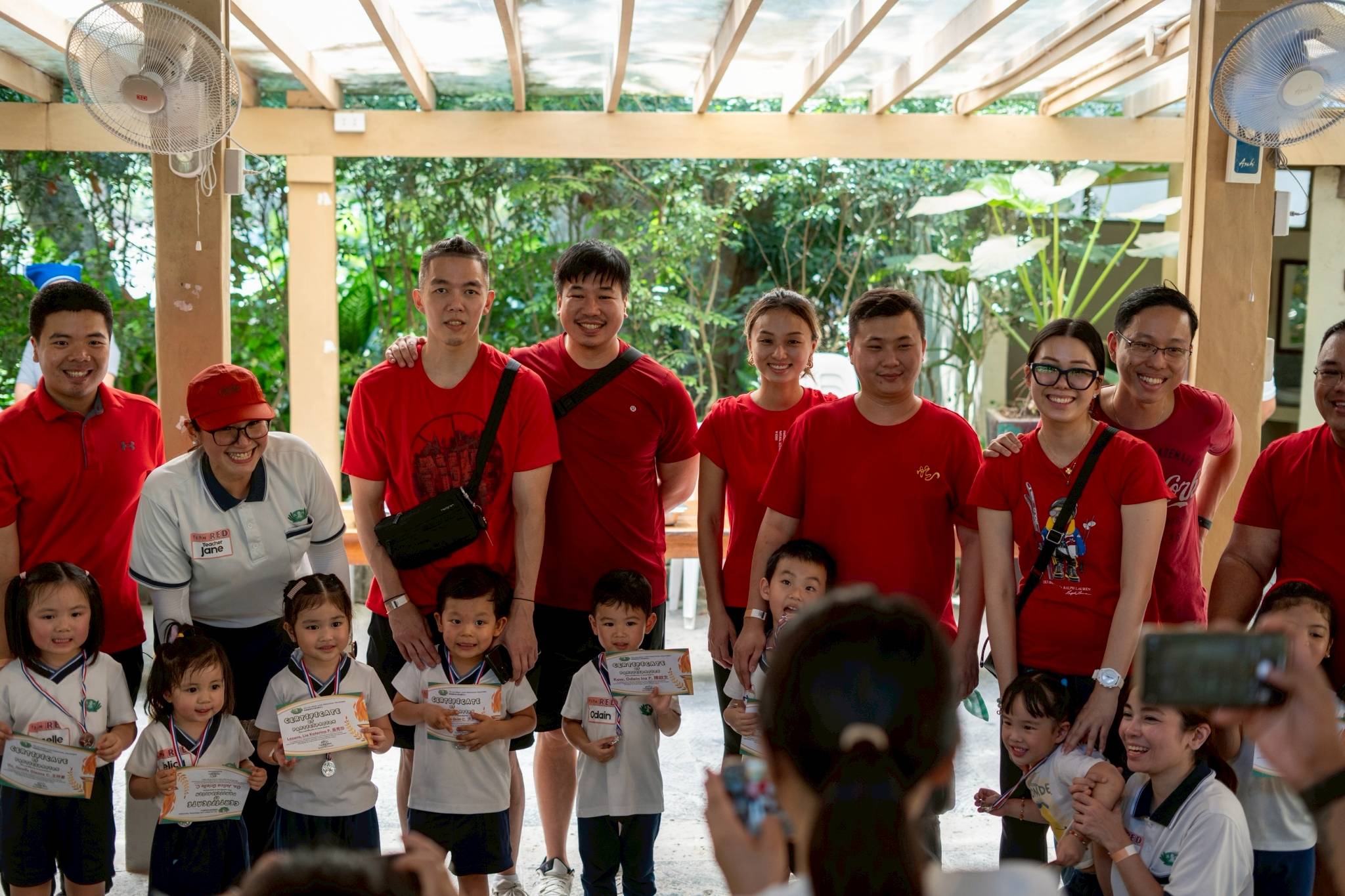 Preschool students received medals and certificates for their courage and wins in the sportsfest.