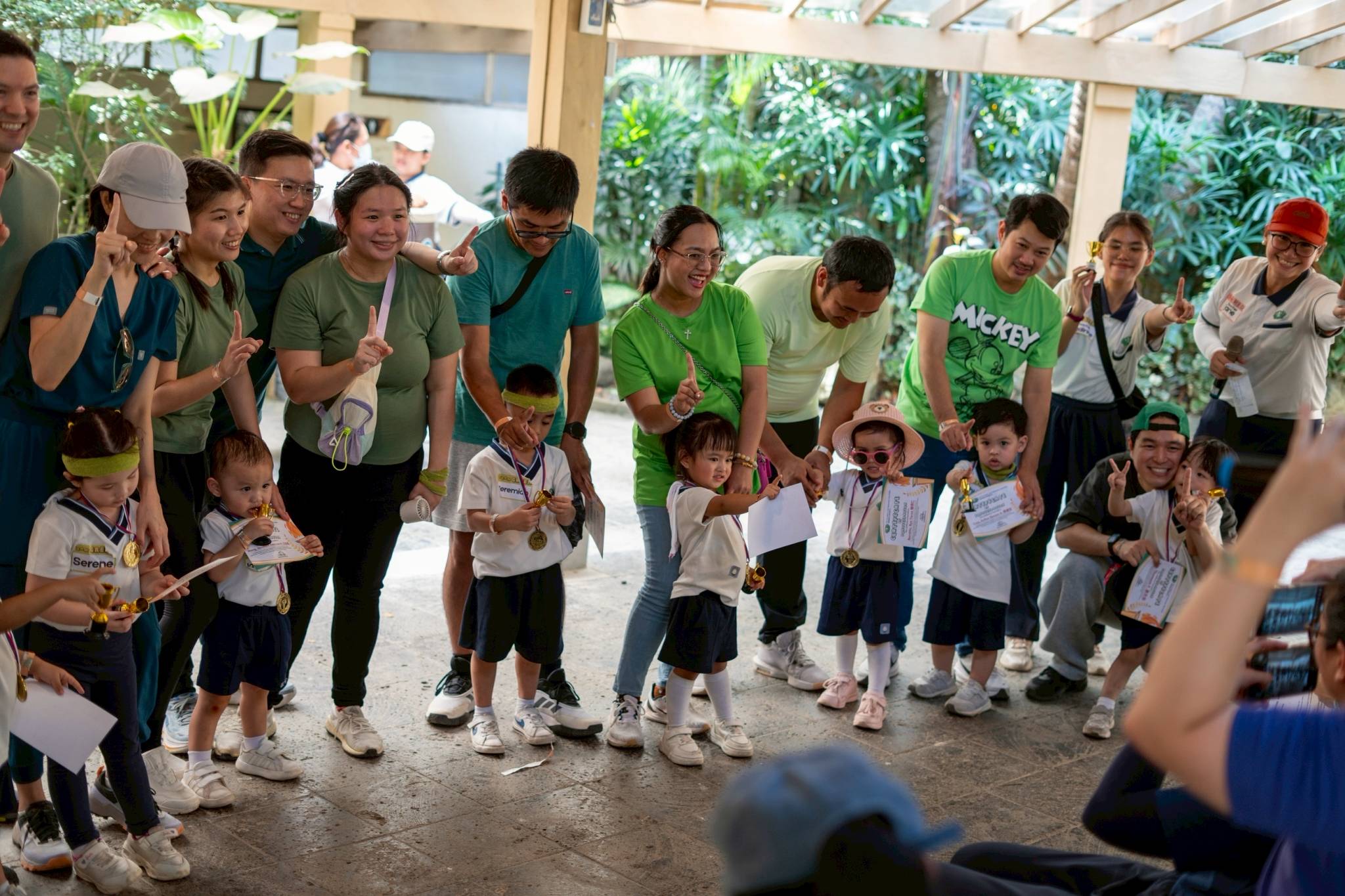 Preschool students received medals and certificates for their courage and wins in the sportsfest.