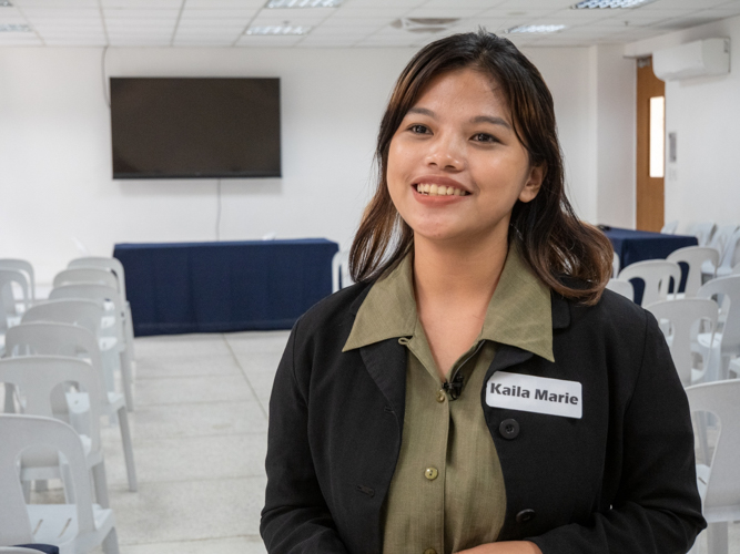 Kaila Alforte is a broadcasting major at the Polytechnic University of the Philippines. She has been a Tzu Chi scholar for the past six years.【Photo by Matt Serrano】