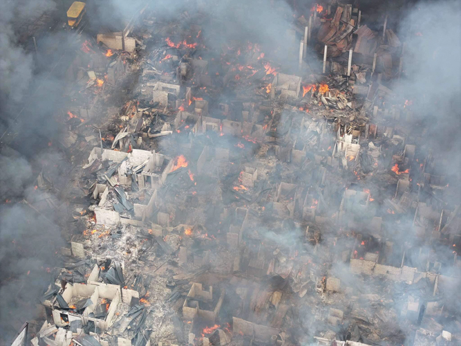 On September 14, a massive fire incident took place at Aroma compound in Tondo, Manila.  Photo taken by MDRRM Office