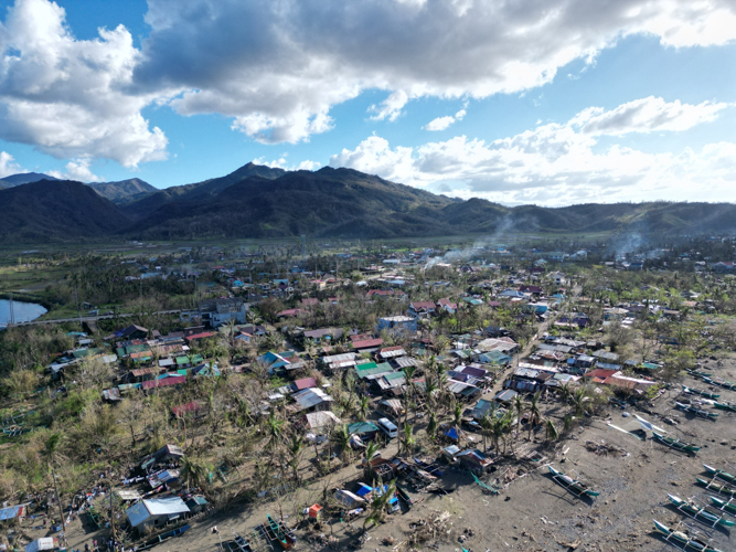 Aerial shot of Sta. Ana, Cagayan, after the onslaught of four consecutive typhoons: Marce (Yinxing), Nika (Toraji), Ofel (Usagi), and Pepito (Man-Yi).