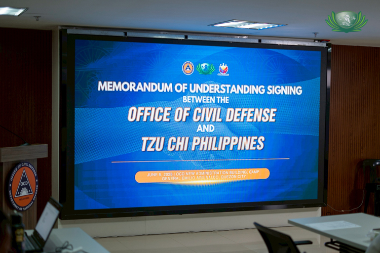 On June 5, Tzu Chi Foundation Philippines and the Office of Civil Defense formalized an agreement through a Memorandum of Understanding (MOU) for disaster preparedness and response.