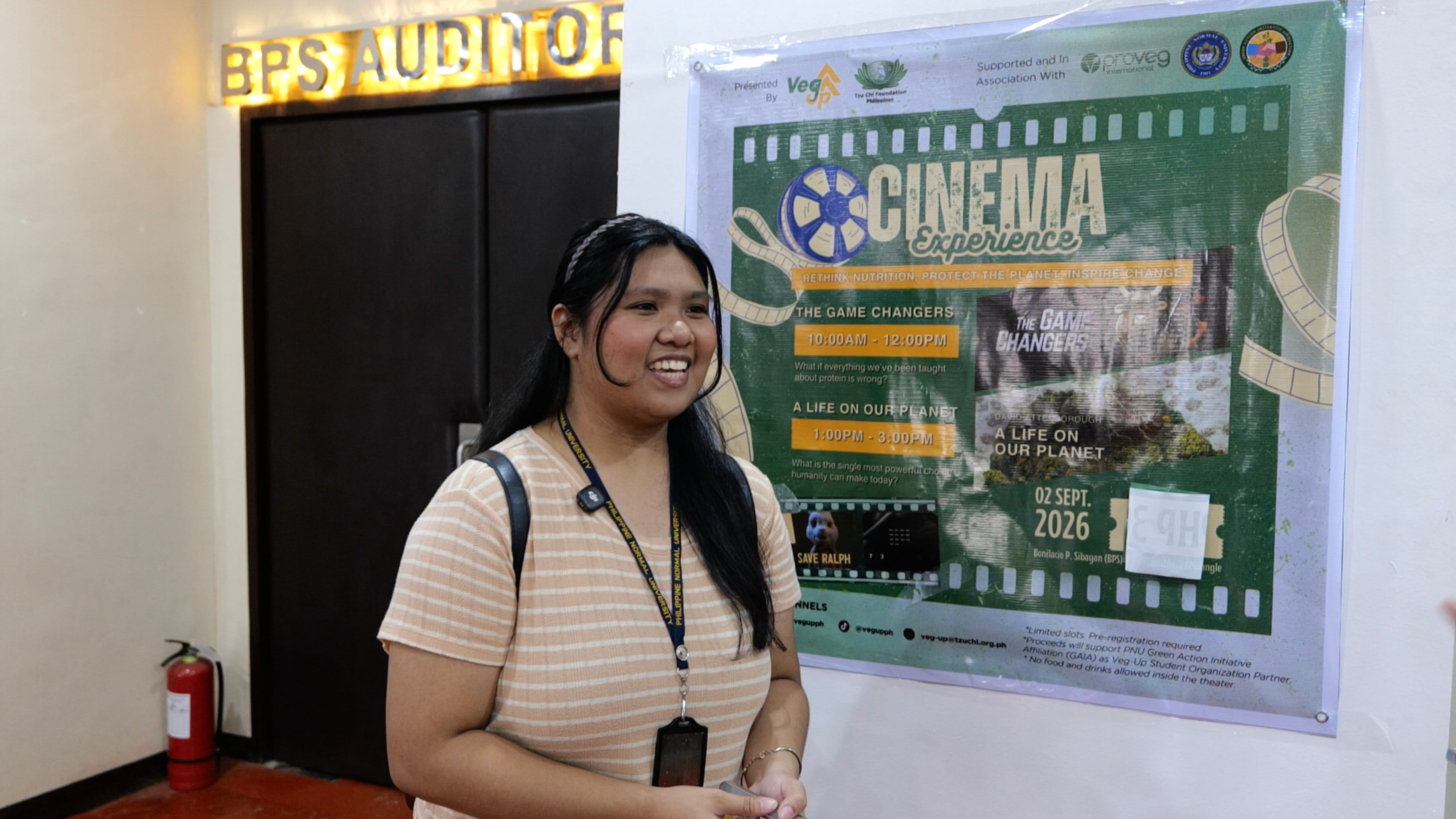 The PNU-based organization Green Action Initiative Affiliation (GAIA) facilitated the screening of the documentaries “The Game Changers” and “A Life on Our Planet.” Catherine Tan, secretary of PNU GAIA, said Tzu Chi’s environmental missions align with many of GAIA’s advocacies.