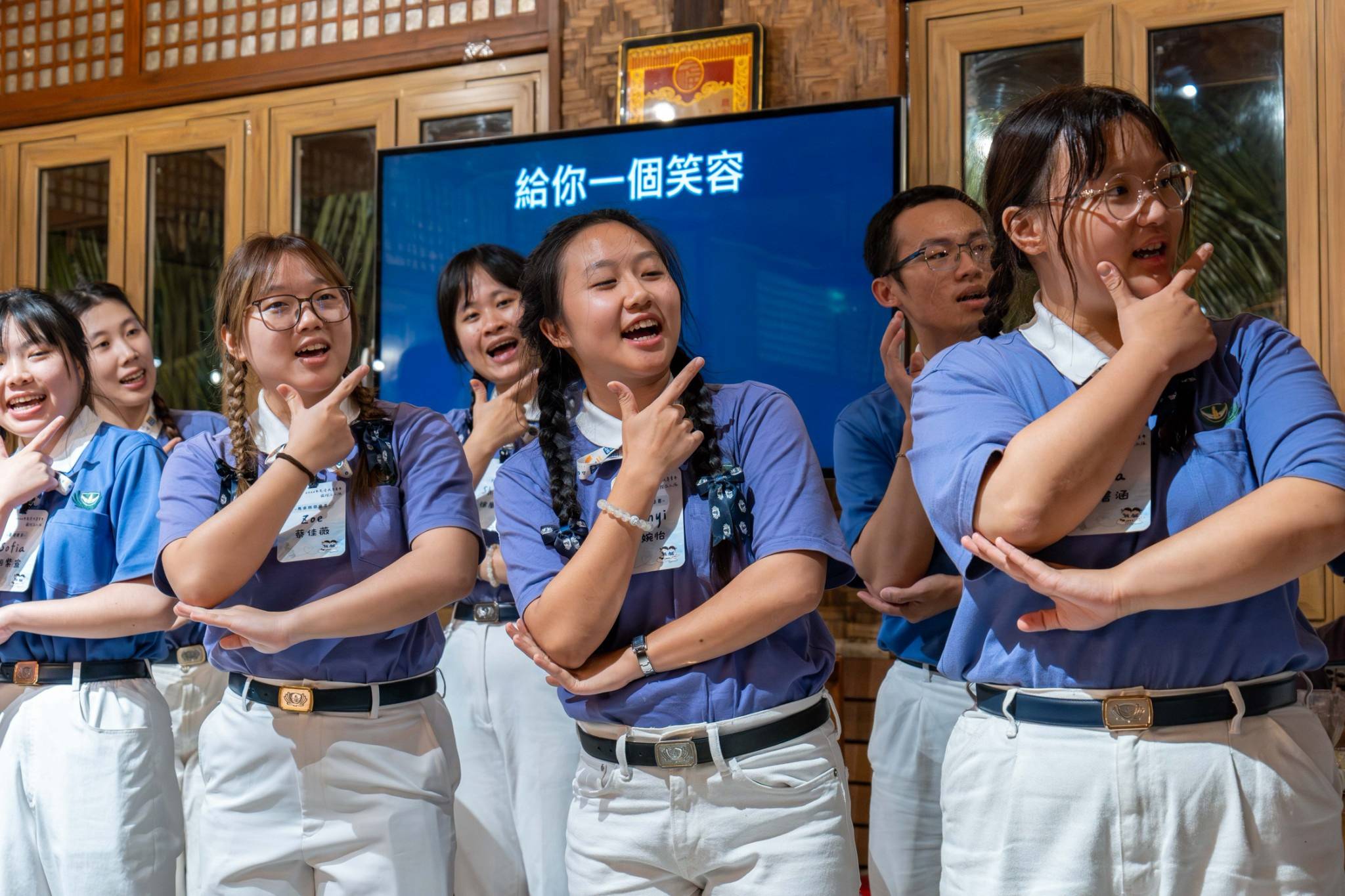 Lai Wan Yi (first row, second from right) shared that before coming to the medical mission, she and the Tzu Chings have spent a lot of time practicing for their performances. 