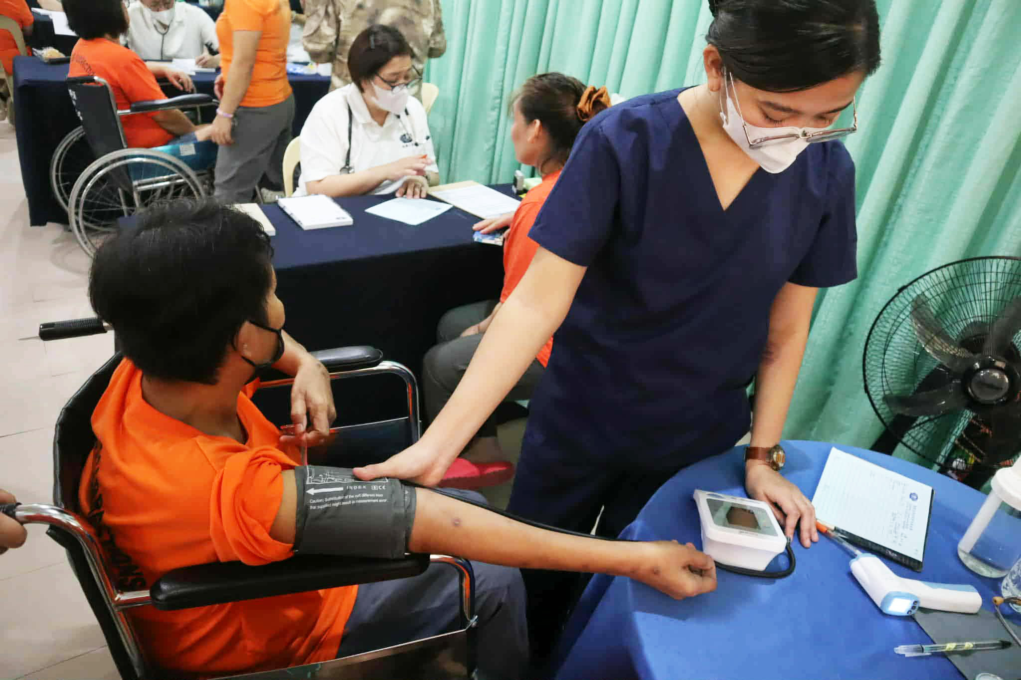 Vital signs like blood pressure and body temperature are taken before a consult. 