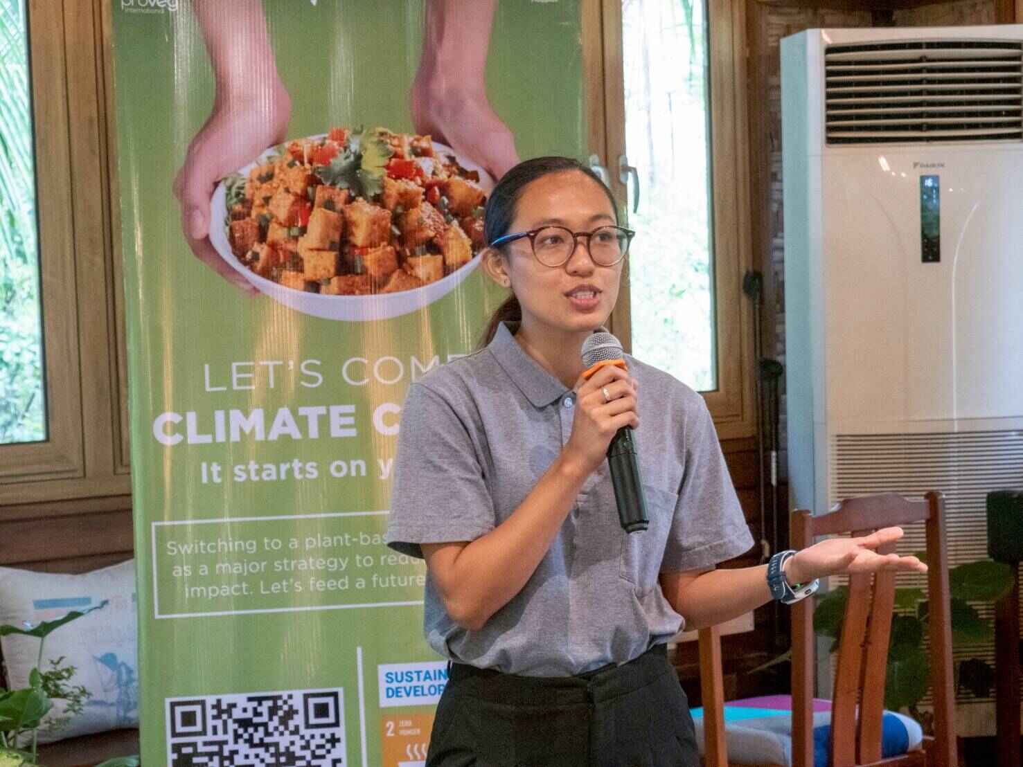 Veg Up! Project Manager Alyssa Rafael says the goal of the program is for schools to serve 40 percent—or 4 out of 10—plant-based meals in their canteen.