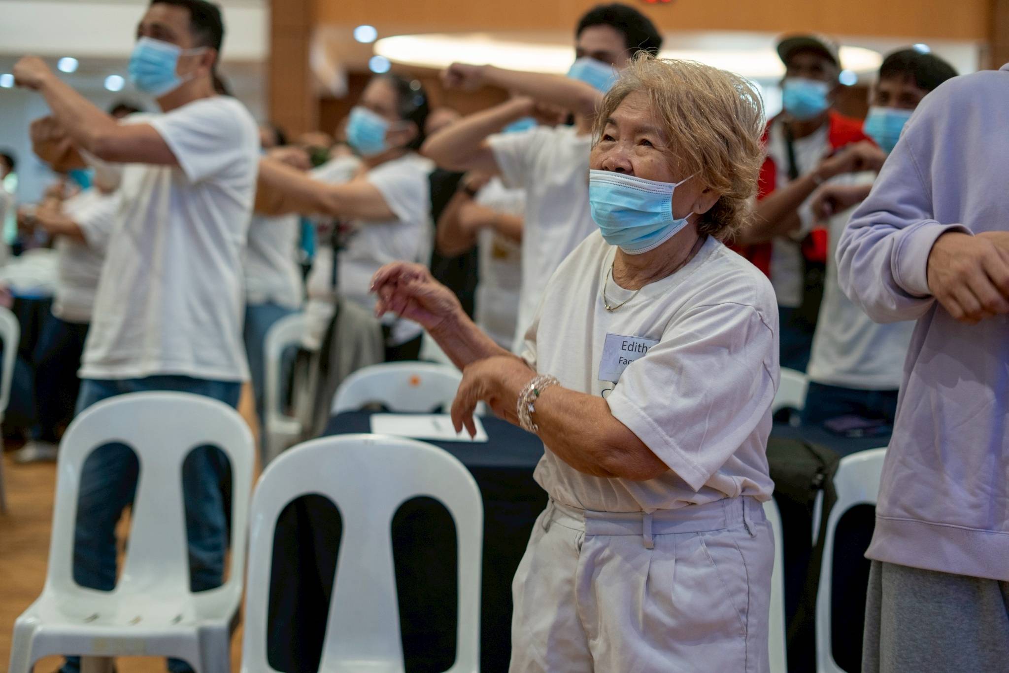 A five-minute “Energizer” dance livened up medical assistance beneficiaries before the start of the program.