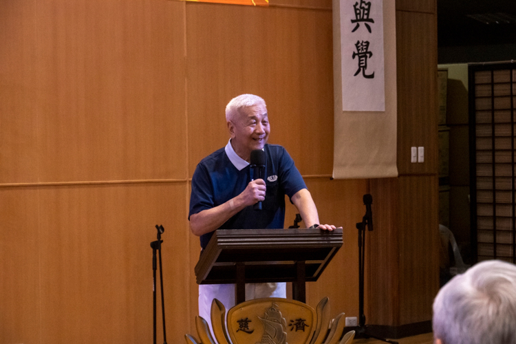 At the Jing Si Auditorium, Tzu Chi Philippines CEO Henry Yuñez welcomes honorary members and guests.