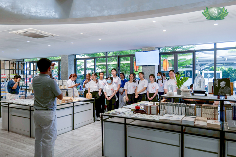 The tour around Buddhist Tzu Chi Campus included a stopover at the Jing Si bookstore.
