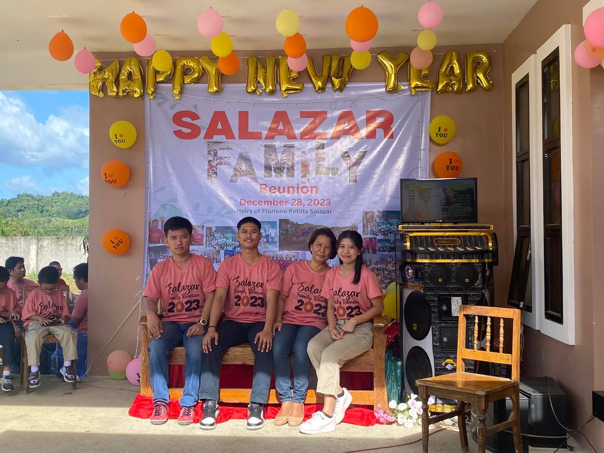 Shekinah Salazar (first from right) with her brothers and mother at a family reunion.