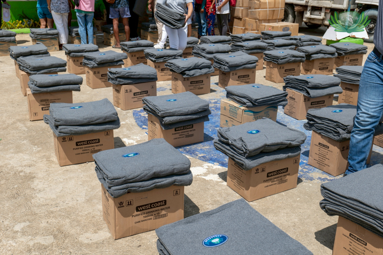Boxes of relief goods and blankets were prepared for the beneficiaries.