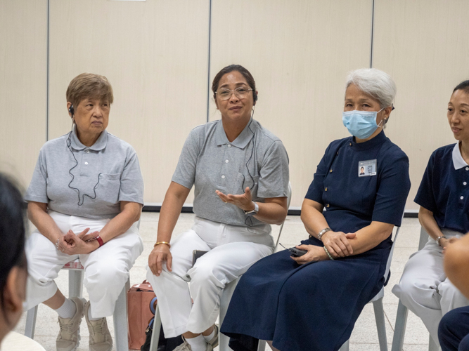 Elizabeth Lucero (center) shares her insights to her group during focus group discussions.