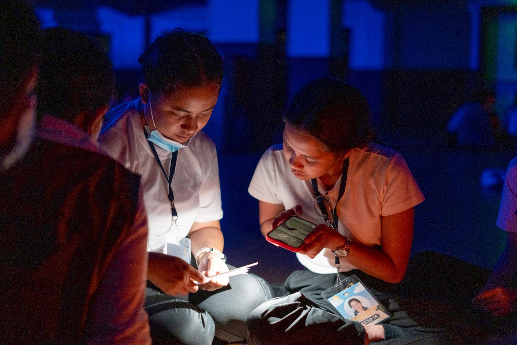 Scholars go over the questions prepared for “Starry, Starry Night,” a favorite activity among campers. 