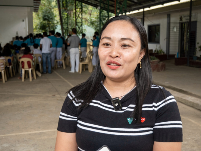 “We are grateful for the school supplies given to our students, because many of the children here have a hard time buying them,” says Analyn Baclay, a senior high school teacher at Villa Maria Integrated School.