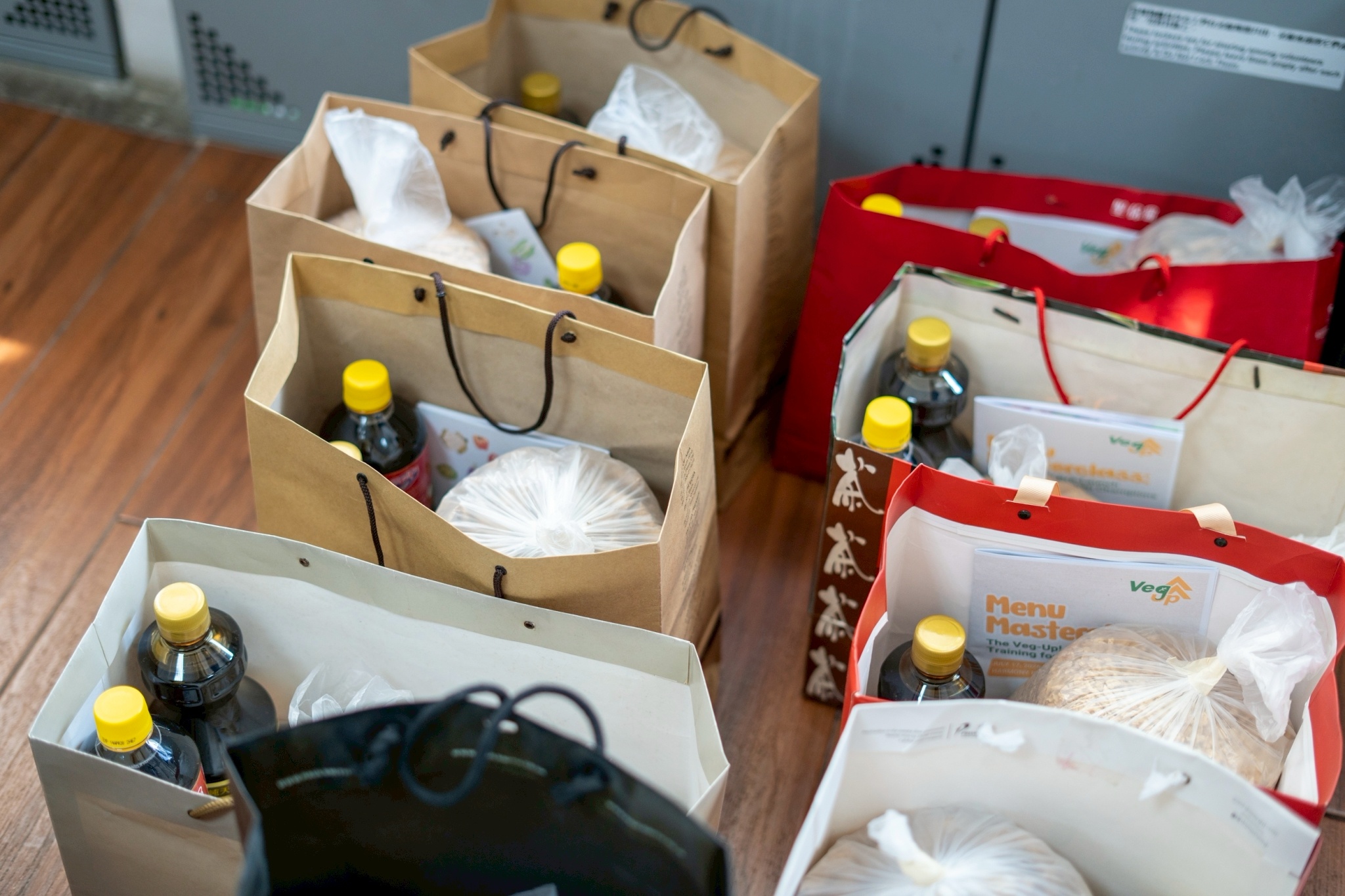 Participants received sets of vegan ingredients to help them continue exploring plant-based cooking.