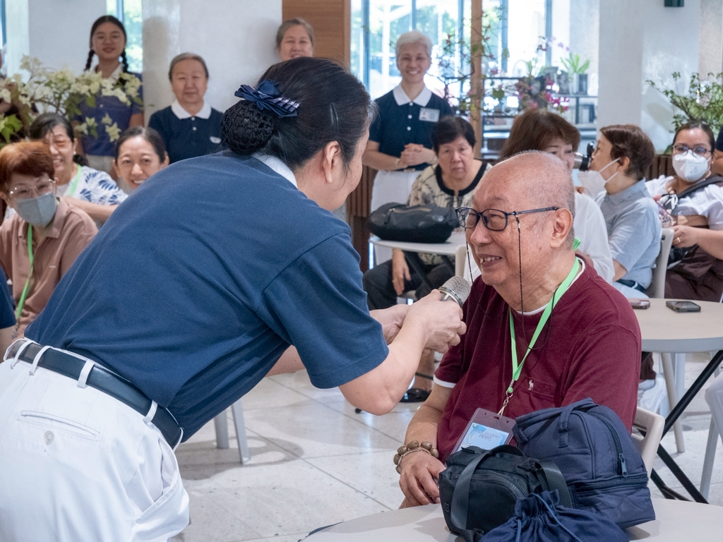 “It feels nice to have someone whom we don’t know volunteer to make this program for old people,” says Francisco Ang Tan, the lone male participant of Golden Age Academy.