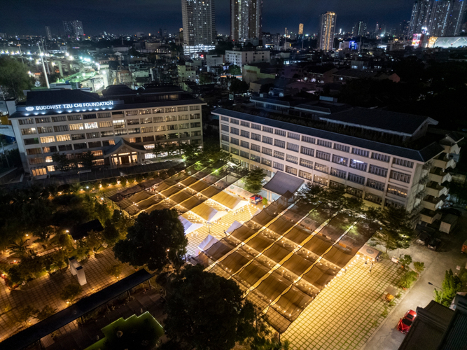 A night shot of Fiesta Verde 2024 at Buddhist Tzu Chi Campus