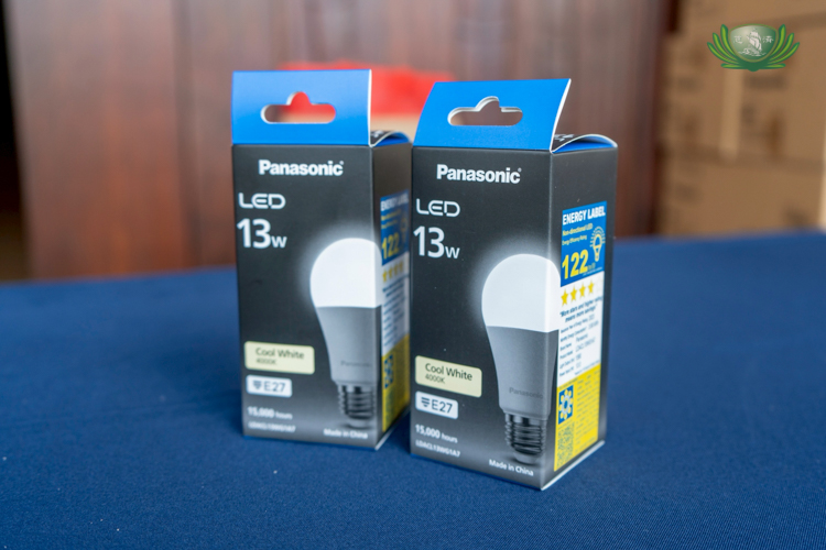 Panasonic donated 10,200 of its LED light bulbs.