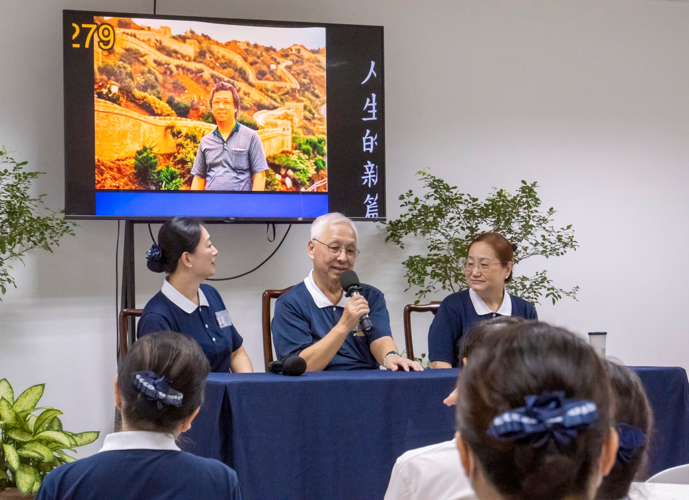 (From left) Tzu Chi commissioners Savanna Ko, James Cheng, and Ofelia Sy share their transformative journeys with Tzu Chi.