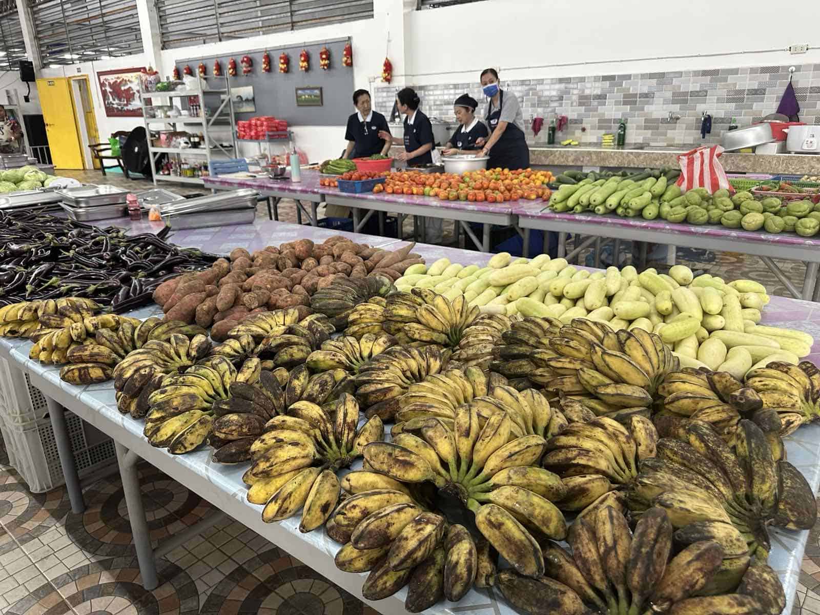 An ample supply of fruits and vegetables helped feed the volunteers of the medical mission.
