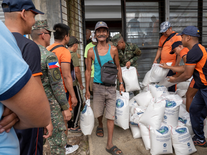 Apart from essential items, 20 kilograms of rice are also distributed to affected families. 