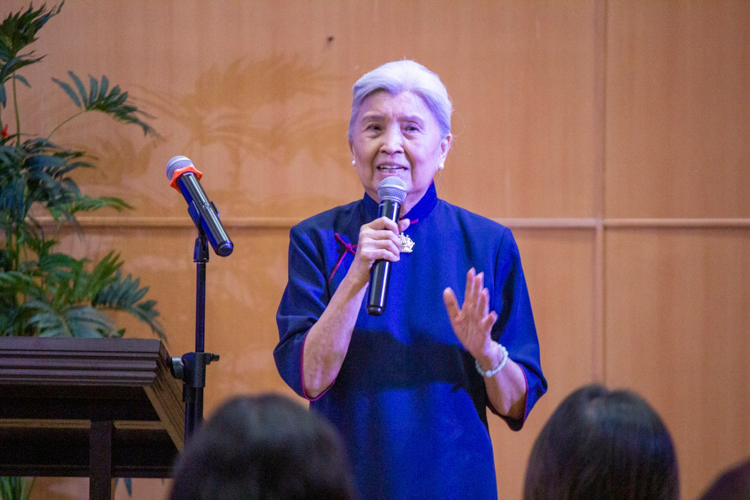 Tzu Chi Philippines’ first CEO Linda Chua talked about the future outlook. 【Photo by Matt Serrano】