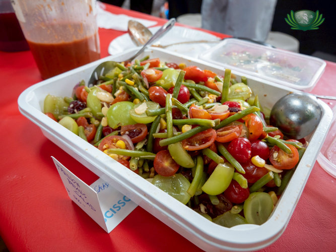 At the Harmony Hall: A refreshing salad of tomatoes, green beans, cranberries, and corn from Cucina Español