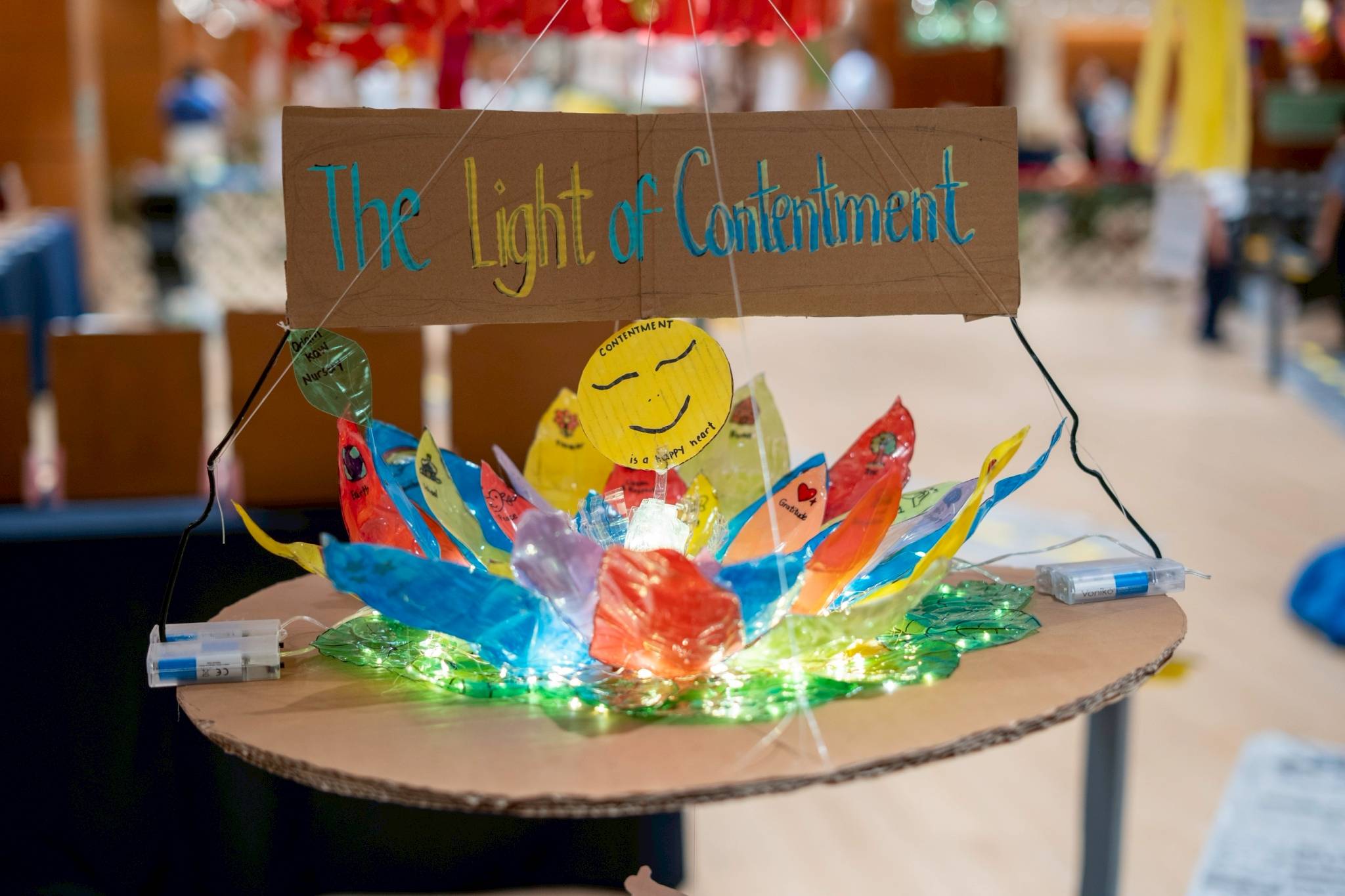Odain Ira Kaw titled his colorful lotus-shaped lantern “The Light of Contentment” because it “reminds us that true happiness comes from a thankful and peaceful heart.” Odain was recognized with a Peace Advocate Award.