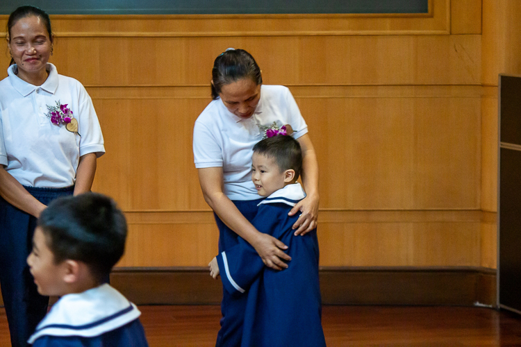 Tzu Chi Great Love Preschool Philippines’ teaching staff gets emotional at the moving up ceremony. “Seeing the students and the parents every day really made us feel that they are part of our life, which is why us not being able to see them in the next months will be a big adjustment,” says school directress Jane Sy. “But we're happy because we know that this is not the end but just the start of something new.”