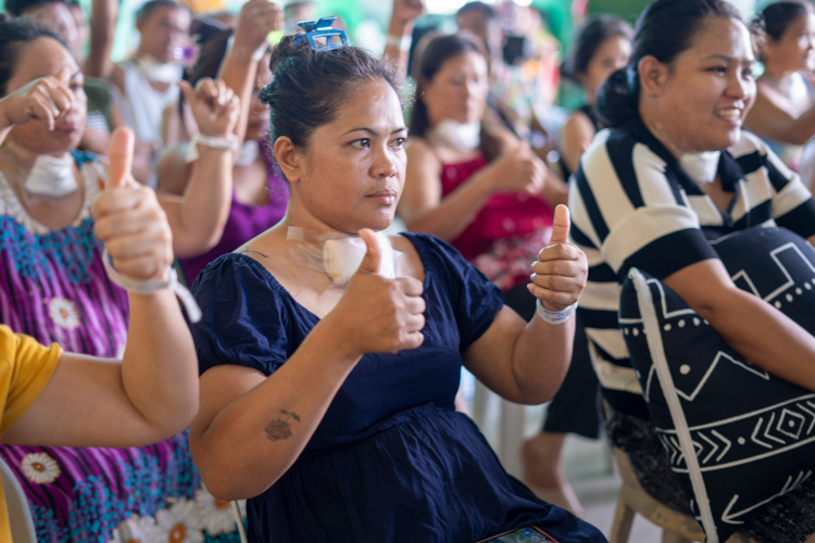 The look of relief and confidence in Marilyn Potazo’s face is noticeable after a successful removal of her goiter. A mother of five, Potazo stopped working because she tires easily and is self-conscious about the bulge in her throat. “I’m sure I’ll feel better and will be able to work again, for my kids,” she says.