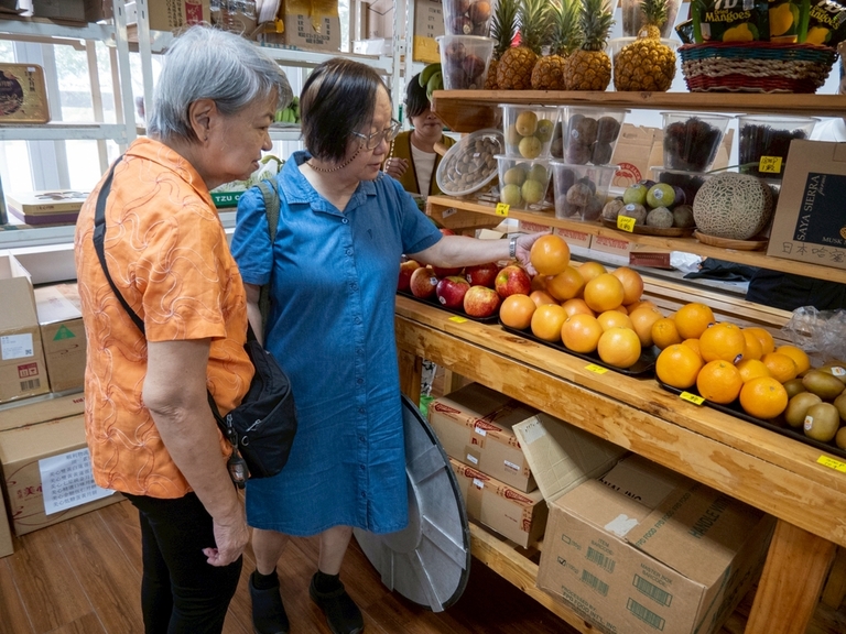 A wide variety of fresh fruits were available at Harmony Hall.