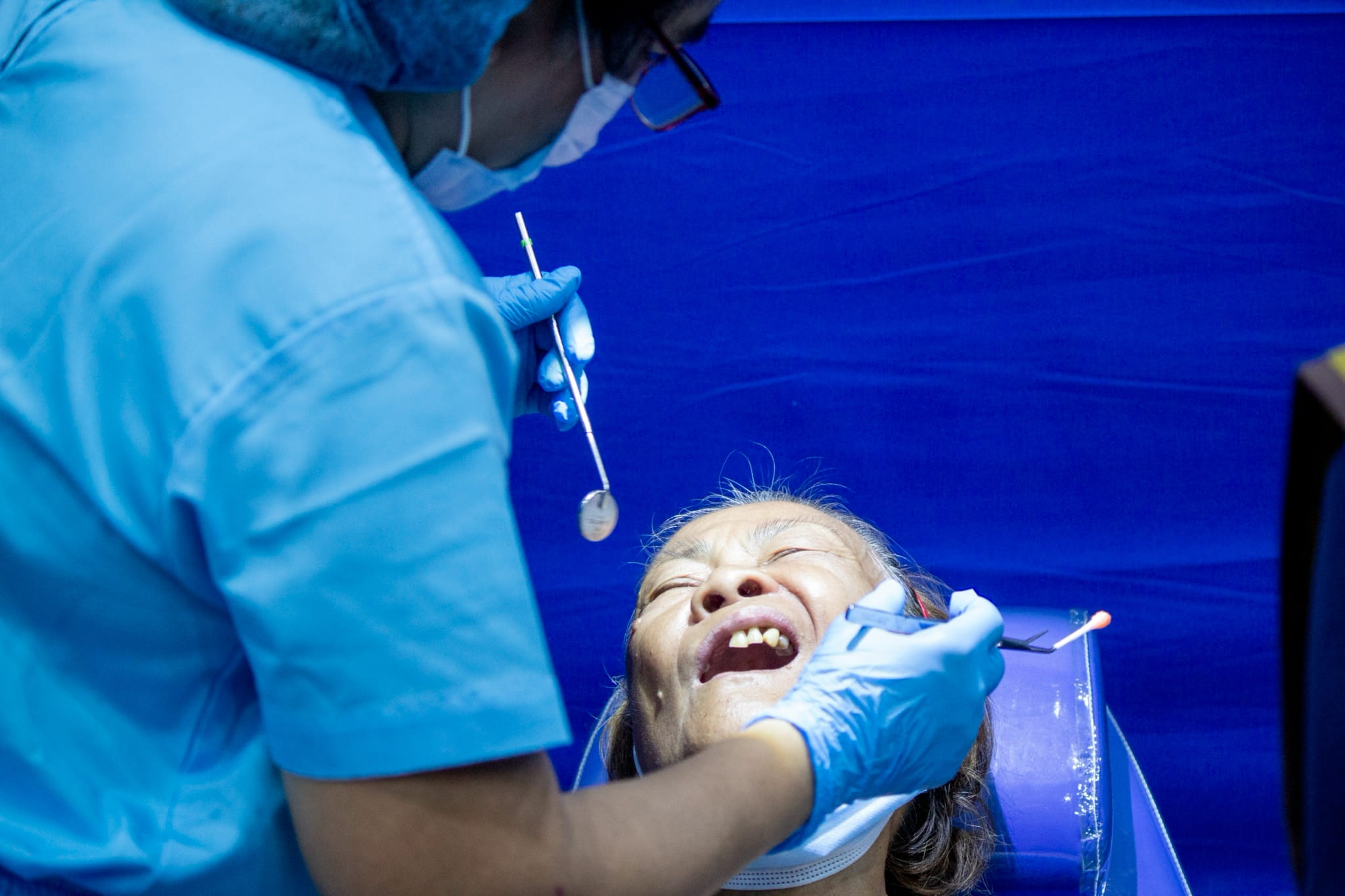 Many patients seize the opportunity to receive free tooth extractions during the medical mission.