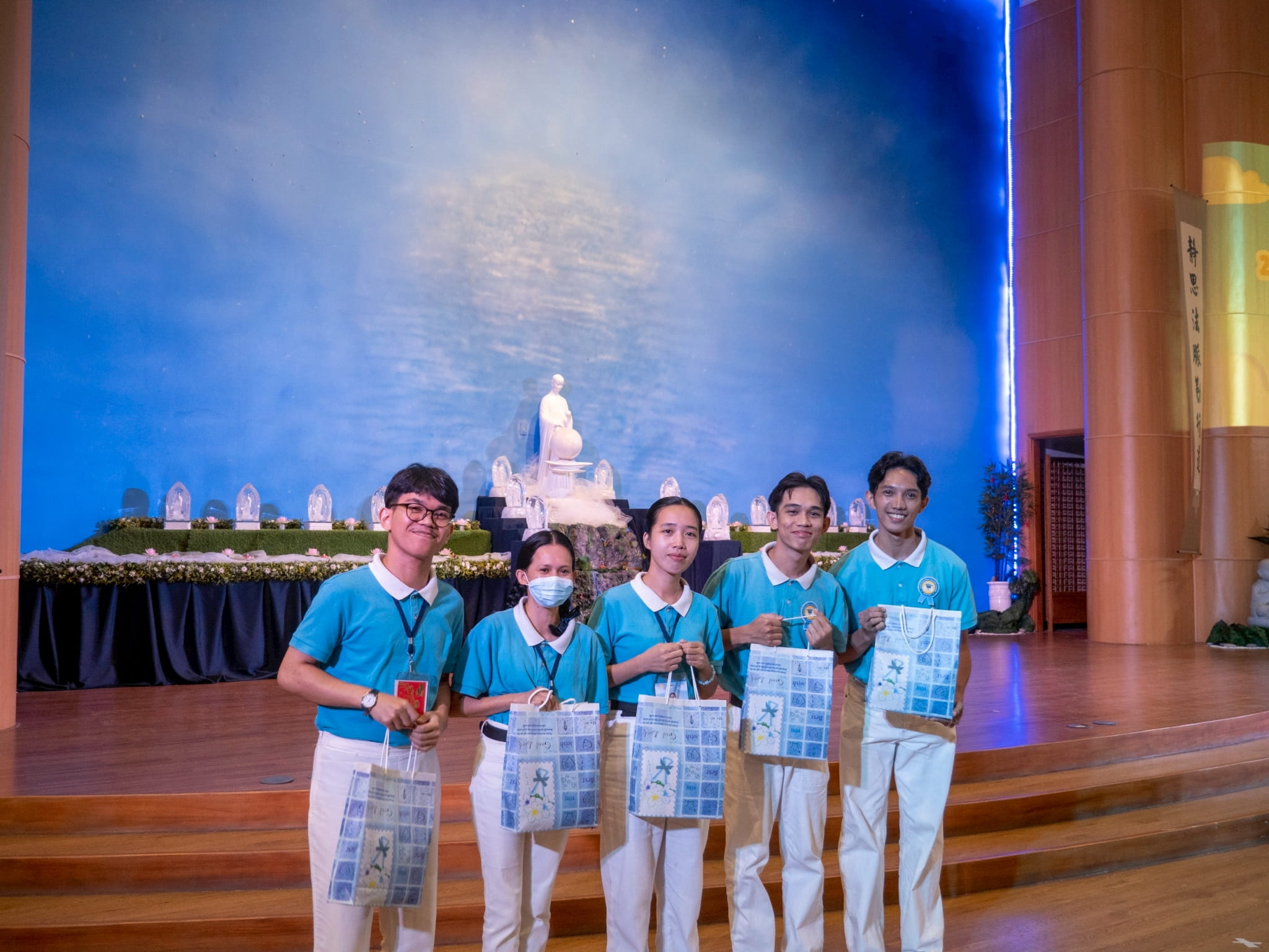 (From left) Patrick John Bautista, Mira Pondol, Imery Onida, Emmanuel Jericho Faigal, and McJones Cunanan were the scholars who accumulated the most hours of community service.