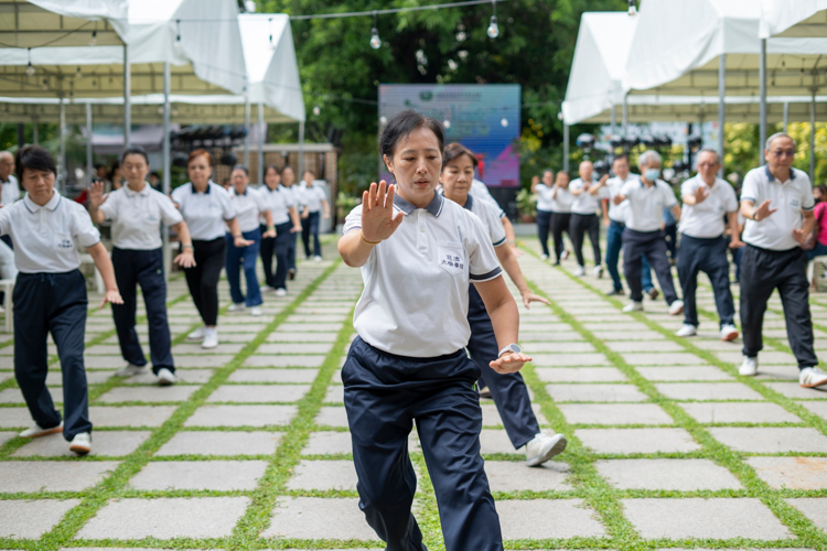 Members of the Tai Chi group perform during Fiesta Verde 2024.