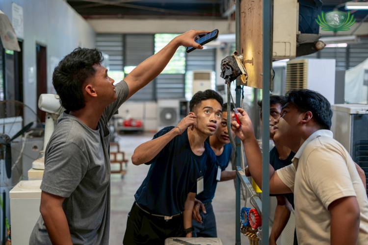 The scholars support one another as they observe, practice, and perform tasks individually in pursuit of skill mastery.