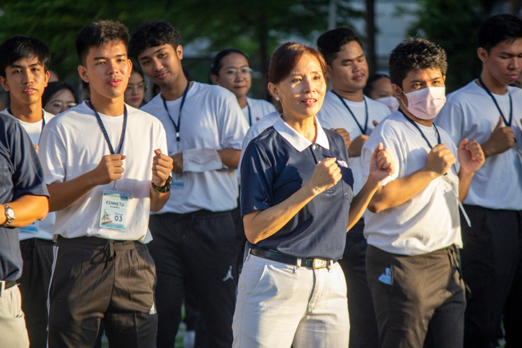 Outdoor exercise starts each day of the Scholars’ Camp. Group Leaders and scholars alike get some much-needed sun and stretching before a full day of activities.