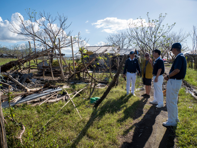 Tzu Chi volunteers survey affected barangays in Sta. Ana, Cagayan. 