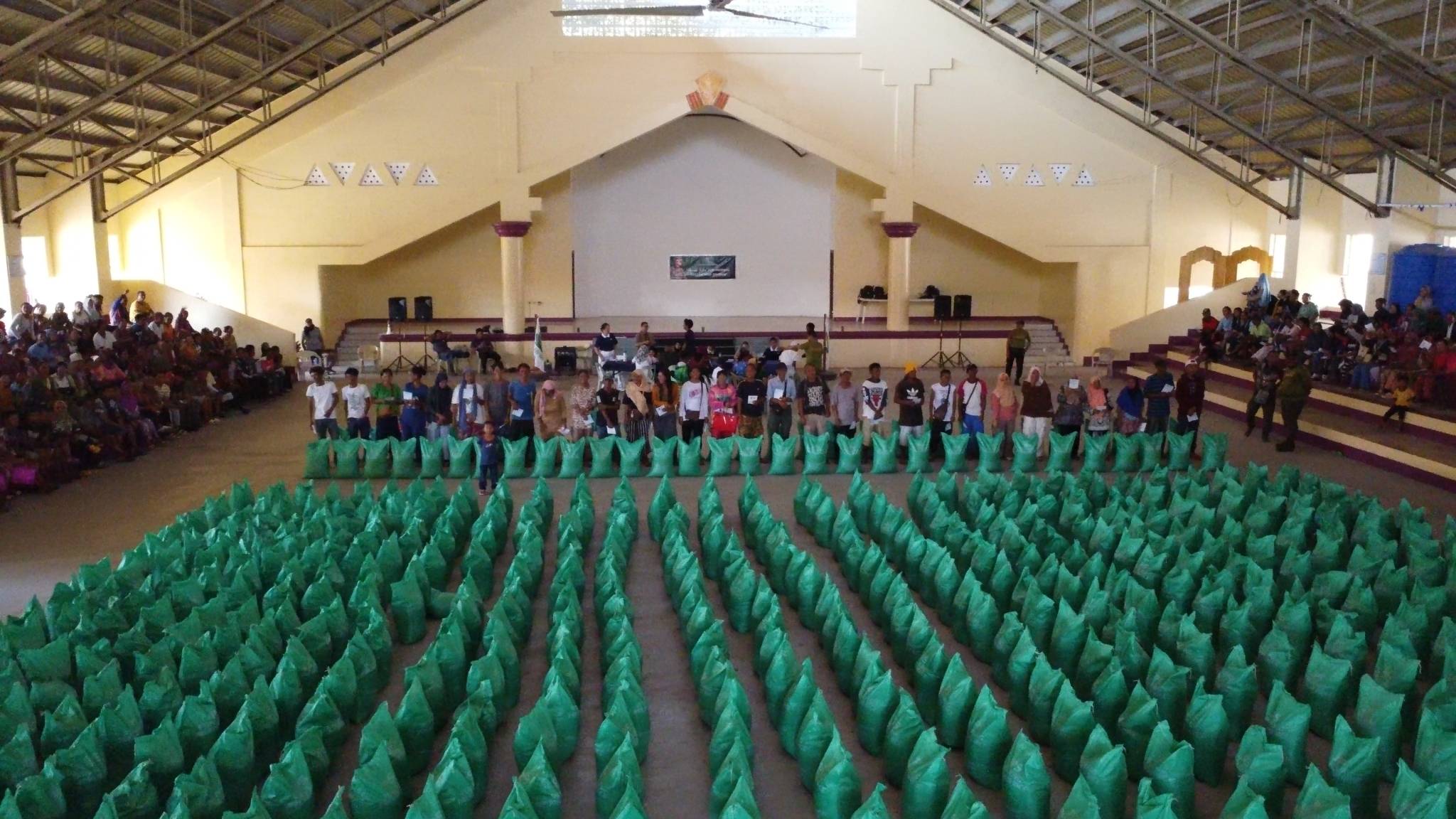 Beneficiaries received their sack of rice at the Datu Amir Bahar Gymnasium, which served as a venue for the distribution program. 