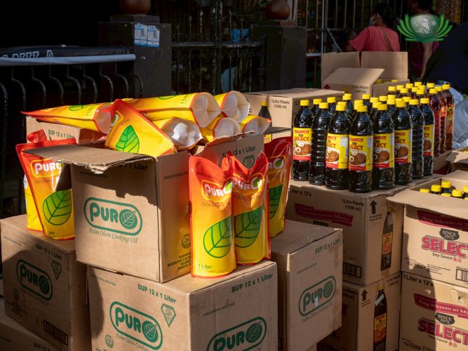 Relief items include condiments that can help beneficiaries in preparing their food.