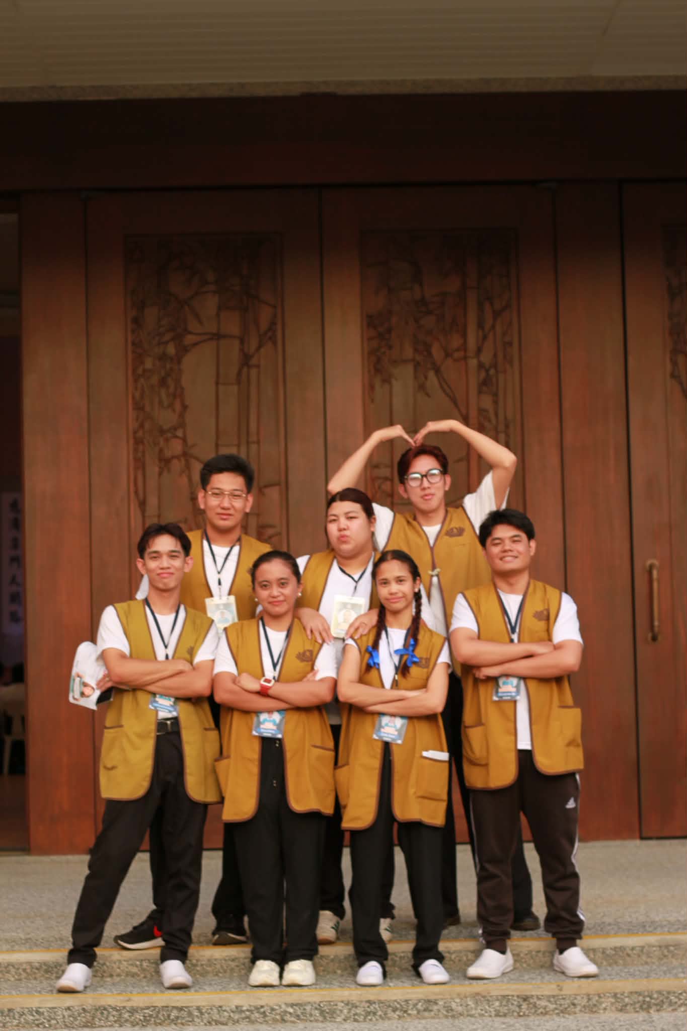 Together with fellow long-term Tzu Chi scholars, John Aaron Lim (back row, first from left) found lifelong friends who shared wins and setbacks.