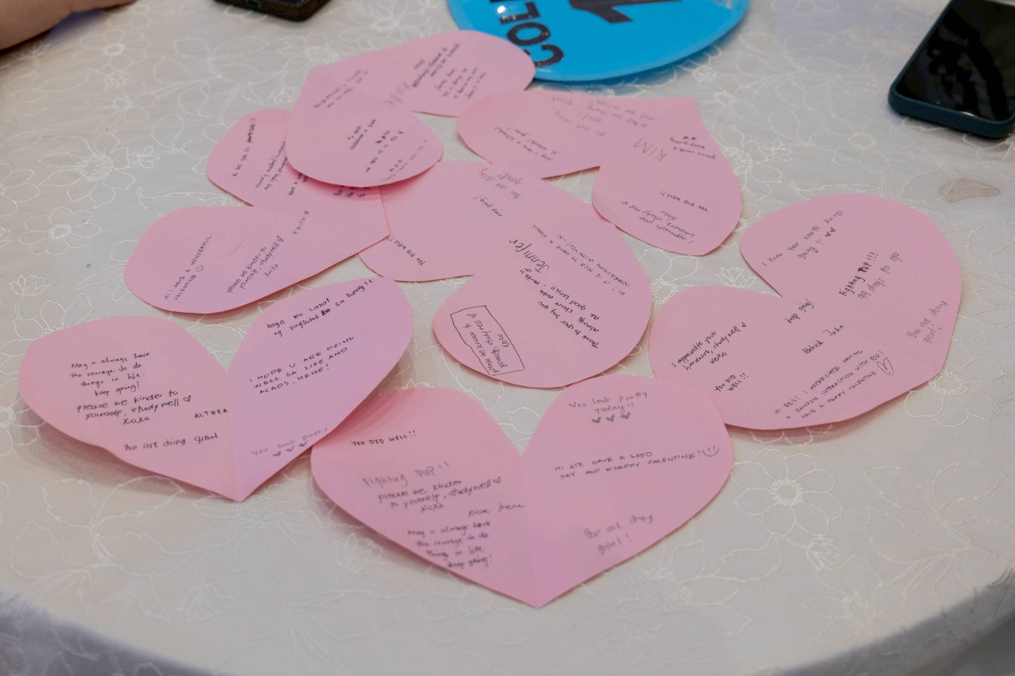 Each scholar got to take home a paper heart with kind and encouraging messages from their peers.