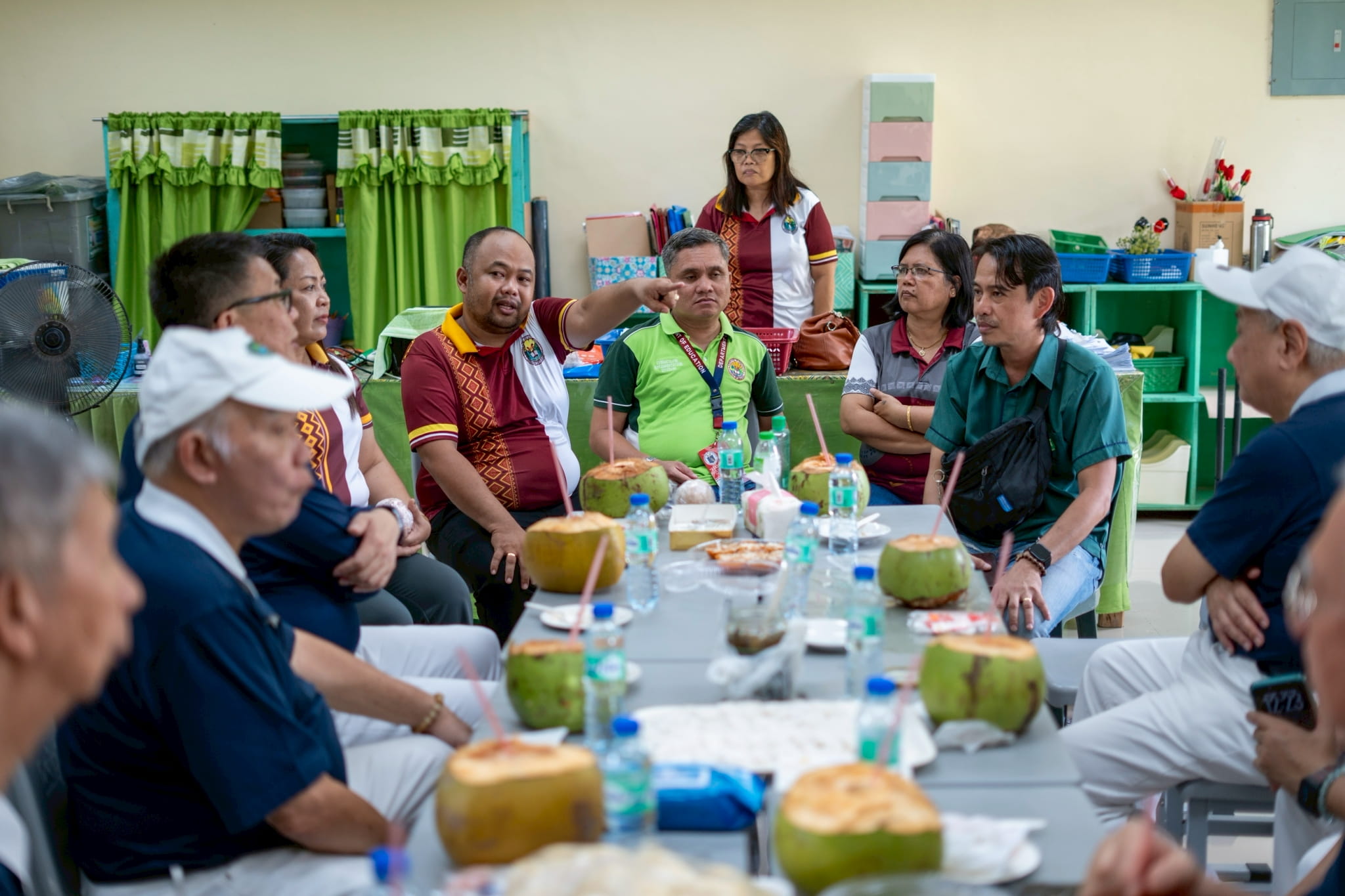 Margus Elementary School Principal James Nick Besana (fifth from left) shared that they face challenges in printing learning modules due to frequent brownouts amid an unstable electricity supply following the earthquake. The entire faculty remains hopeful in recovery and restoring normal learning operations.