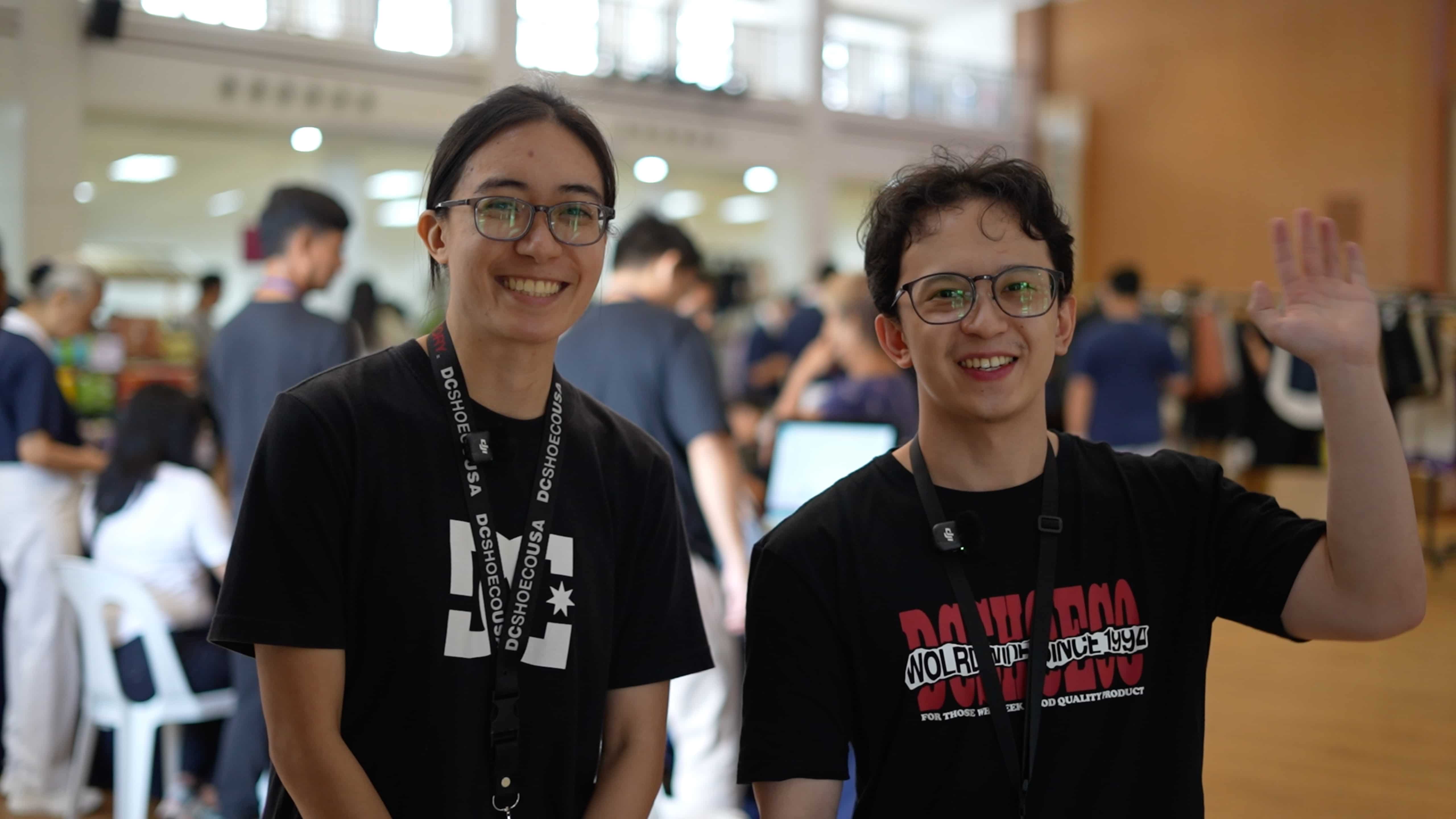 Representatives from the Primer Group of Companies, Thea (left) and David, warmly welcome shoppers to the four-day meaningful event.