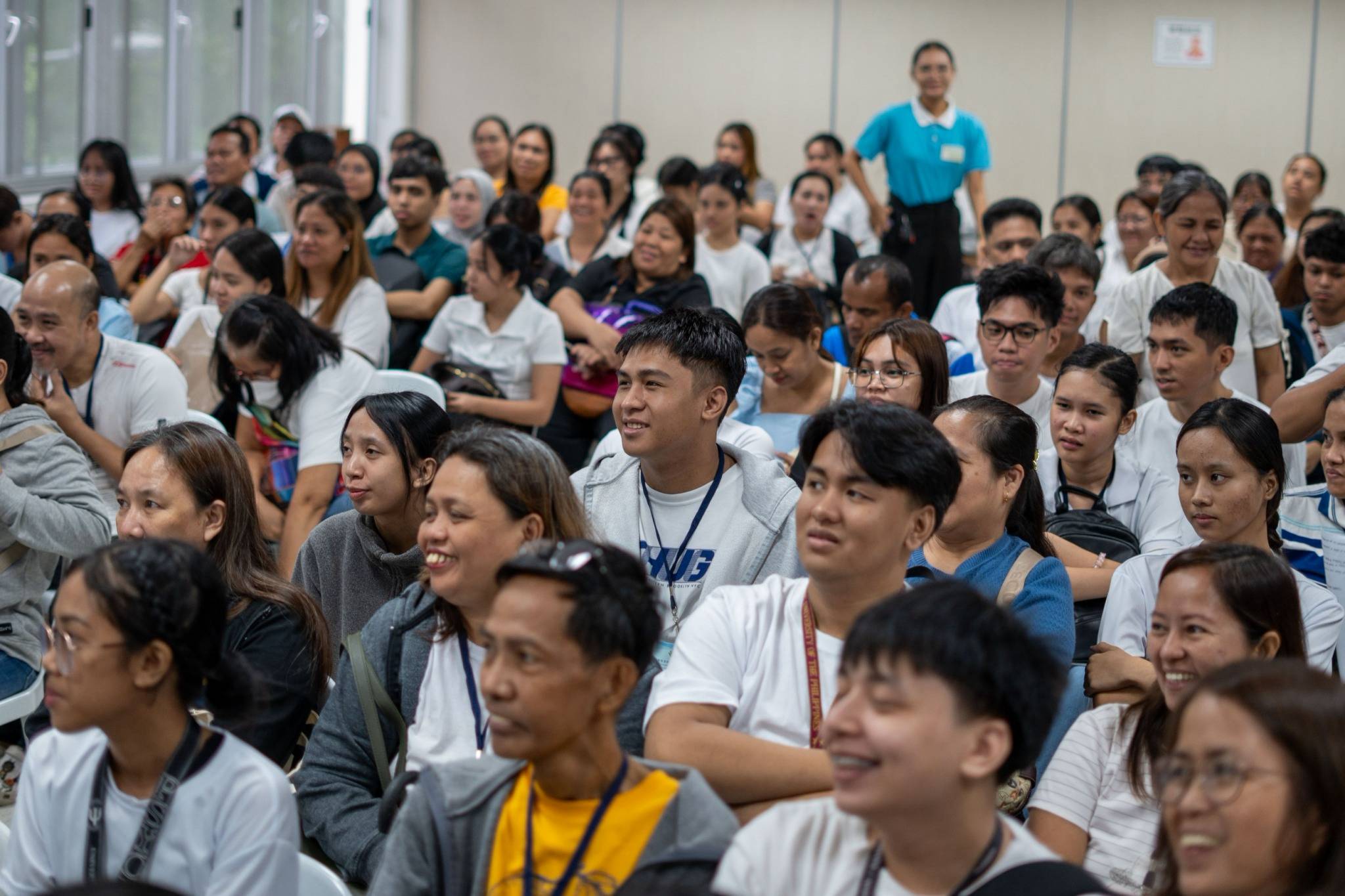 Hopeful applicants and their families fill the waiting area at Harmony Hall, Buddhist Tzu Chi Campus on August 29, 2026, as over 453 students from NCR await their turn for the scholarship panel interview.