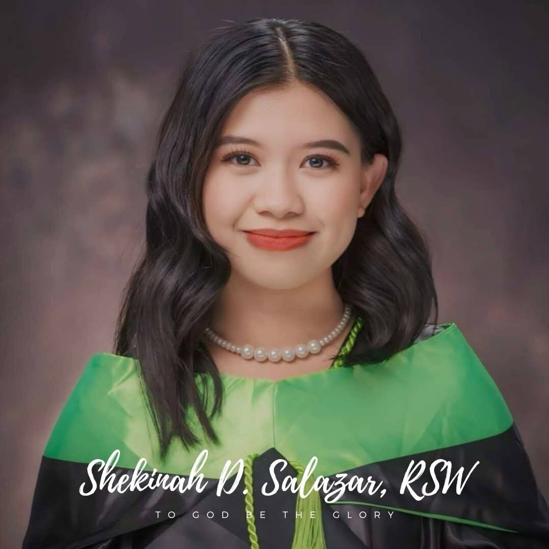 In 2024, Shekinah Salazar graduated cum laude from Leyte Normal University with a degree in Social Work.