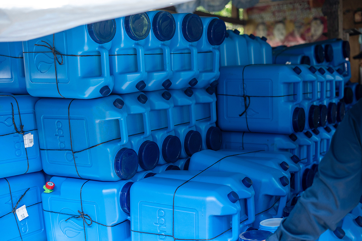 Water jugs will be helpful to evacuees as they receive potable water from various donors