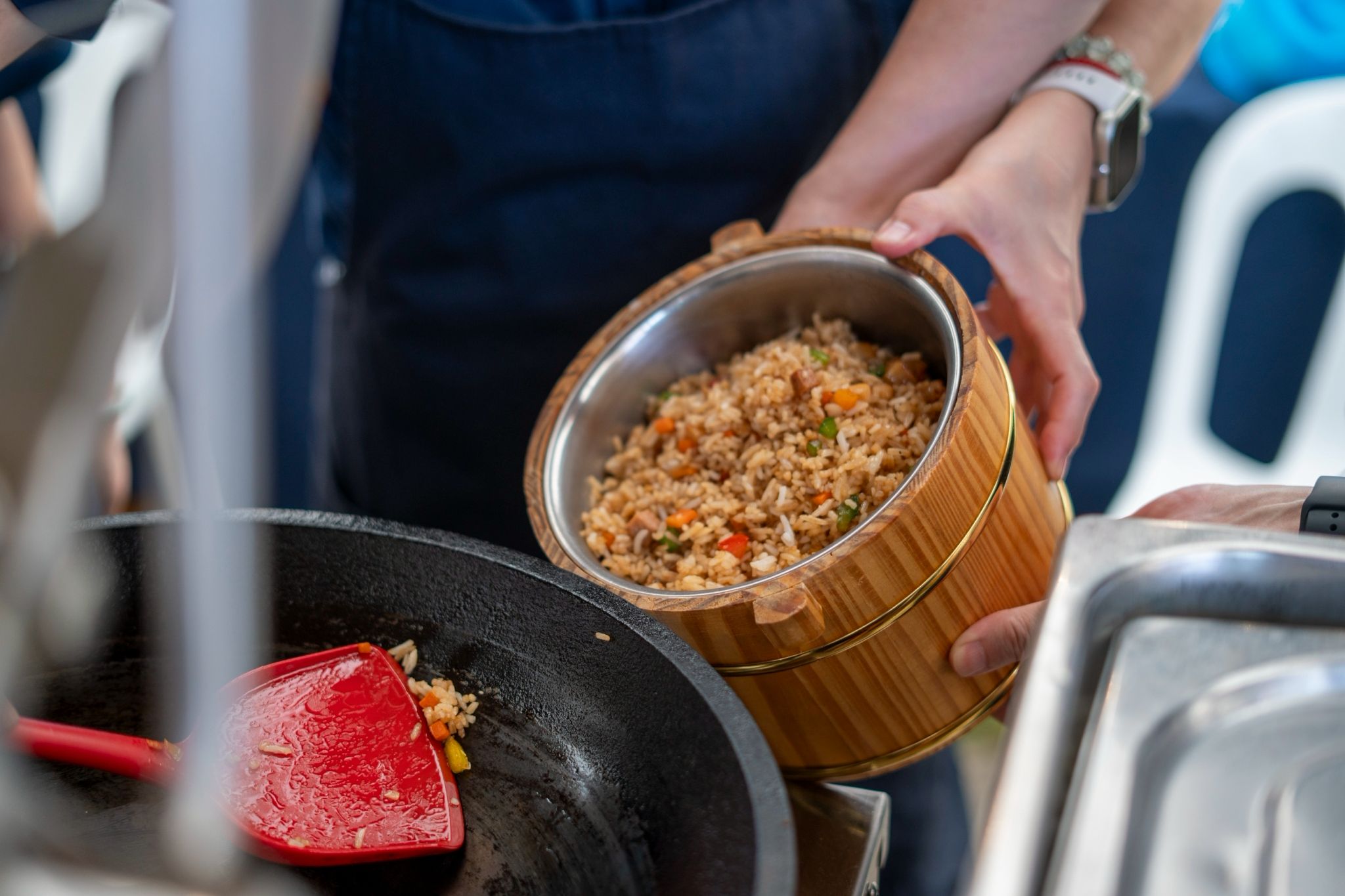 Loaded with finely chopped veggies, Tzu Chi’s fried rice was a meal in itself.