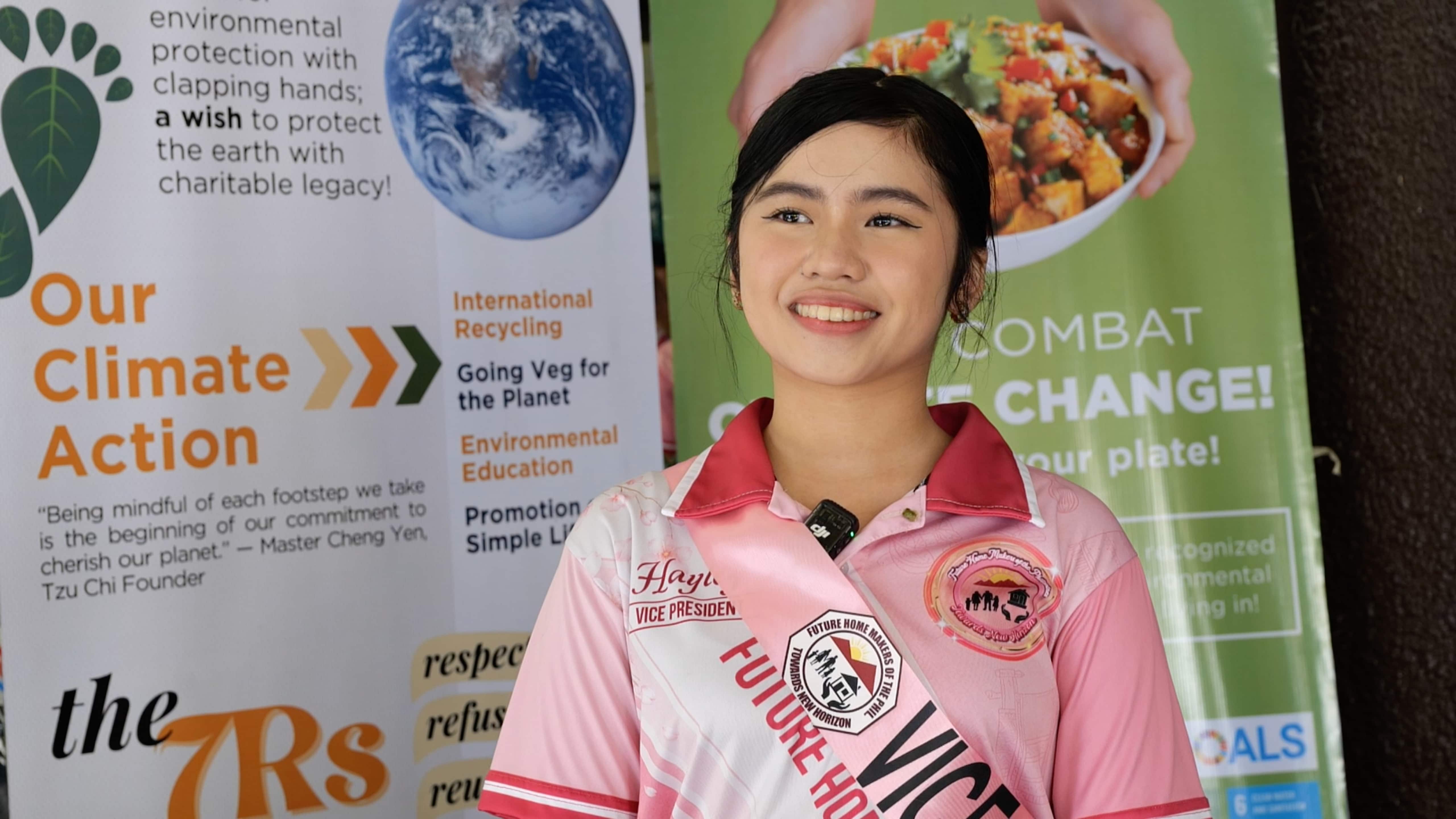 Grade 10 student leader Hayley Diaz Palmes expresses her appreciation for the initiative, saying students benefit from sustainable and healthy food choices.