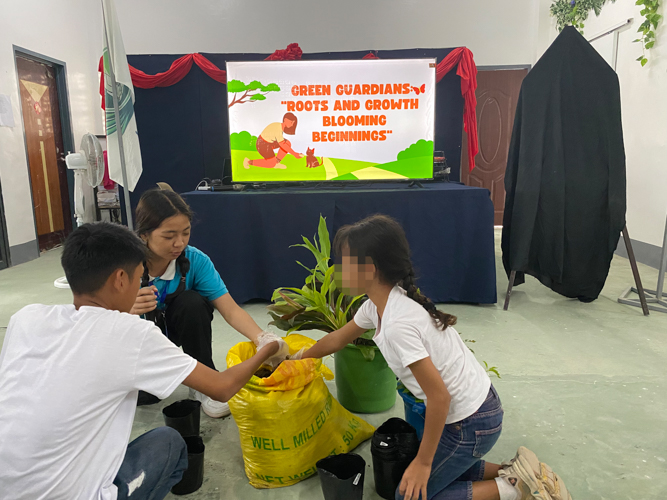 Children also take part in a hands-on activity, learning the basics of gardening.