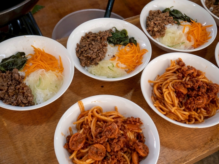 Vegetarian versions of ground meat and spaghetti are just as delicious and filling.